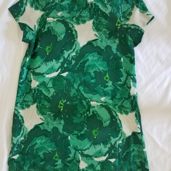Banana Republic100% silk dress green leaf print - Picture 4 of 6